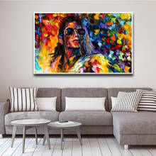 Pintura de tela de michael jackson, pintura de tela para parede de arte pintura de fotos decoração para casa de banho criativa 2024 - compre barato