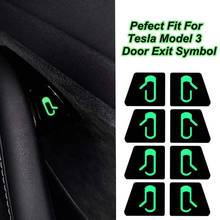 8Pcs/Set Car Door Open Exit Sticker Decal Fit For Tesla Model 3 Interior Decoration 2024 - buy cheap