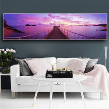 Pintura de diamante grande 5d, puente de amanecer, punto de cruz cuadrada completo, bordado, paisaje Natural, diamantes de imitación, decoración del hogar, AS124 2024 - compra barato