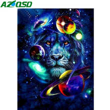 AZQSD-mosaico de diamantes 5D DIY, Animal León, punto de cruz, decoración del hogar, bordado de diamantes de imitación, gato, Planeta, Lobo, regalo 2024 - compra barato