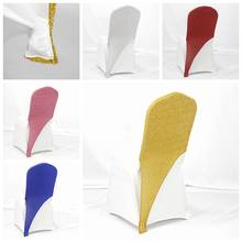 5 Colors Sequin Chair Cap Hood Fit On Spandex Chair Cover Wedding Event Party Decoration 2024 - buy cheap