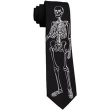 Corbata de diseño Original para hombre y mujer, corbata bordada con personalidad, esqueleto de calavera en blanco y negro, envío gratis, nuevo 2024 - compra barato