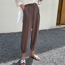 HziriP 2019 Autumn High Waist Solid Carrot Pants Large Size All-Match Casual Office Lady Loose Slim Streetwear Pencil Trousers 2024 - buy cheap