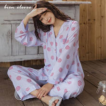 Conjuntos de Pijamas para mujer, ropa de dormir con estampado de flores, de manga larga, Floral, Vintage, 100% VISCOSA, primavera y verano 2024 - compra barato