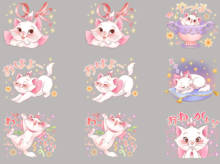 32 sweet kitty stickers/pretty stickers/decorative stickers/DIY craft photo album 2024 - buy cheap