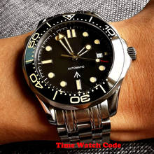 NH35/Miyota8215 Sapphire Men's Automatic Watch Date Window Black Dial Yellow Makers 316L Bracelet Ceramic Rotating Bezel 41mm 2024 - buy cheap