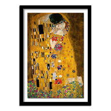 5D completo Quadrado Diamante DIY Diamante Pintura Gustav Klimt O Beijo Bordado Ponto Cruz Pintura Strass Decoração Presente 2024 - compre barato