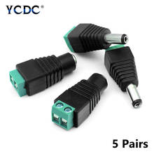 5x male + 5x female DC plug CCTV Camera 5.5mm x 2.1mm DC Power Cable Female Plug Connector Adapter Jack to connection led strip 2024 - buy cheap