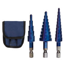 3pcs HSS Step Drill Bits 3-12mm 4-12mm 4-20mm Nano Blue Coated Drill Bits Set Metal Drilling Woodworking Power Tools 2024 - buy cheap