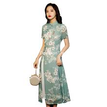 2022 folk style vietnam dress suit chiffon aodai graceful dress elegant improved long dress aodai dress vestidos novelty dress 2024 - buy cheap