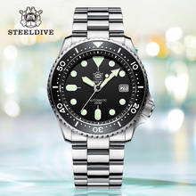 STEELDIVE 1996 Mens Automatic Watch Abalone NH35 200m Diver Watches skx007 Ceramic Bezel Waterproof Mechanical Watches Men 2024 - купить недорого