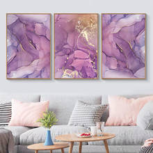 Modern Abstract Gold Foil Line Purple Posters and Prints Canvas Paintings Wall Art Pictures for Living Room Decor (No Frame) 2024 - buy cheap