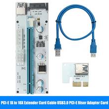 Placa de adaptador pci-e 1x para 16x, cabo extensor usb3.0, pci-e riser, indicador led para placa-mãe com slot 1x/2x/4x/8x/16x 2024 - compre barato