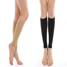 1 par de suporte médico feminino e masculino, meias de perna com tira de compressão para varanda e panturrilha, massageador de modelagem de perna 2024 - compre barato