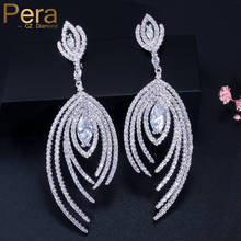 Pera-pendientes largos de Zirconia cúbica para mujer, aretes colgantes con borlas, estilo lujoso, accesorio de fiesta, E271 2024 - compra barato