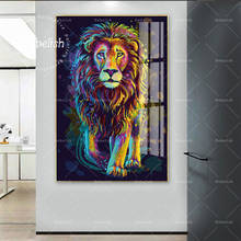 Embellecedor abstracto de animales salvajes, león caminando, carteles modernos de decoración del hogar para sala de estar, imágenes grandes, impresión en HD, pinturas en lienzo 2024 - compra barato