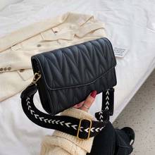 Новые мини сумки женские модные Ins Ultra Fire Ретро Широкий плечевой ремень сумка-мессенджер простой стиль сумки через плечо 2024 - купить недорого