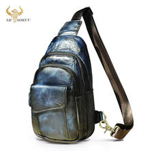Bandolera triangular de piel para hombre, bolsa de viaje con correa para un hombro, color azul, diseño de 8 ", 2021 Original, 8013 2024 - compra barato