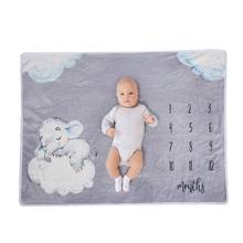 Baby Monthly Record Growth Milestone Blanket Newborn Flannel Swaddle Wrap Cloth R7RB 2024 - buy cheap