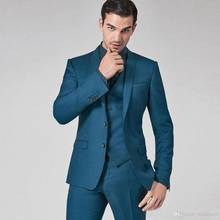 Handsome Groomsmen Notch Lapel Groom Tuxedos Mens Wedding Dress Man JacketBlazer Prom Dinner (Jacket+Pants+Tie+Vest) A259 2024 - buy cheap