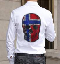 Blusa de caveiras masculina, camisa da moda para homens, de manga longa, com estampa de pedra de diamante, casual estilo coreano 2024 - compre barato