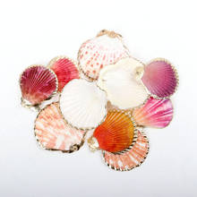 Natural Sector Shell Gold SeaShells for DIY handmade Home decoration jewelry making 5pcs 2024 - buy cheap