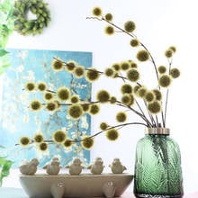 Bola de flores artificiais com ramos longos, decoração para casa, natal, casamento, plantas sintéticas 2024 - compre barato