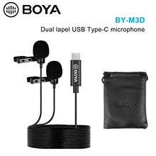 Петличный микрофон BOYA BY-M3D, всенаправленный цифровой USB-микрофон с креплением, 6 метров, подходит для смартфонов, iPad Pro, Mac, ПК 2024 - купить недорого