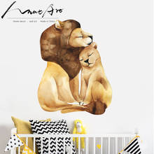 Adesivo de parede para bebês, arte em forma de animal, leão, decoração para quarto infantil, decoração de casa, sala de estar, banheiro 2024 - compre barato