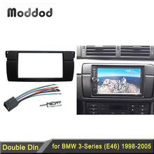 Двойной Din фасции для BMW 3 серии E46 1998-2005 Радио DVD стерео панель тире монтажный комплект рамка проводка + антенна адаптер 2024 - купить недорого