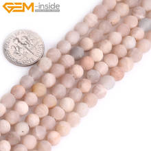 Gem-inside 6-12mm Natural Round Sunstone Matte Beads For Popular Jewelry Making 15inch DIY Bracelet Necklace Gift 2024 - buy cheap