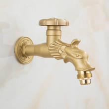 Vidric Wall Bidcock Faucet Antique Bronze Bathroom Mop Faucet Dragon Carved Tap Washing Machine Faucet Outdoor Faucet For Garden 2024 - buy cheap