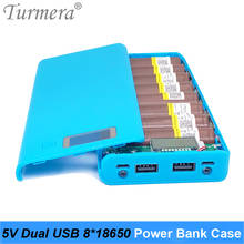 Caixa de bateria, 5v dual usb 8*18650 power bank caixa de bateria carregador de telefone móvel diy capa sugerimos ncr18650b hg2 18650 caixa de armazenamento de bateria 2024 - compre barato