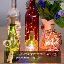 2m 20 led string luz garrafa de vinho luzes cortiça diy natal luzes da corda para o dia das bruxas festa casamento decoração 2024 - compre barato