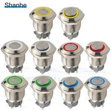 16mm Momentary Push Button LED Metal Switch IP67 5v 12v 24V220v fixed self-locking 2024 - купить недорого