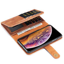 Роскошный чехол-кошелек DG.MING из натуральной кожи для Apple Iphone 11 Pro, X, XS, Max, XR, 6S, 7, 8 Plus, карман для наличных карт, съемный чехол-накладка 2024 - купить недорого