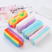 1pc Kawaii Pencil Case Plush Cute Solid Color Pencil Case for Girls Pencil Bag Stationery Pencilcase Lovely School Supplies 2024 - buy cheap