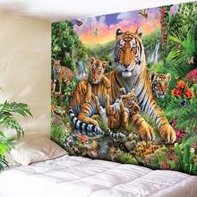 3D Tiger Tapestry Big Wall Hanging Psychedelic Tapestry Raibow WaterFall Mountain Animal Wall Tapestry Boho Decor Wall Cloth 2024 - buy cheap