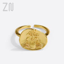 ZN Trendy Hip-Hop Creative Crab Pattern Metal Finger Rings for Women Fashion Personality Simple Jewelry Ladies Accessories Gifts 2024 - buy cheap