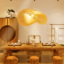 Lámpara colgante Vintage de madera para Decoración de cocina, luces LED de bambú, lámpara colgante para interior del hogar y comedor 2024 - compra barato