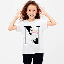 New summer clothes children letters beautiful girl t-shirt Harajuku design casual boy T-shirt tops round neck kids short sleeves 2024 - buy cheap