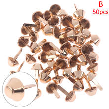 50pcs/lot  Bronze Silver Gold Plated Metal Crafts Purse Feet Rivets Studs For Purse Handbag Punk Rock Rivets Bag Leather DIY 2024 - buy cheap