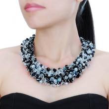 3 Colors Fashion Jewelry Chain Rhinestone Crystal Choker Statement Bib Necklace Big Choker Women Party Accessories Lady Gift 2024 - buy cheap