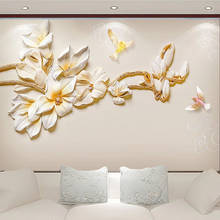 Custom Mural Wallpaper Chinese Style 3D Stereo Magnolia Flower Fresco Living Room TV Sofa Study Decor 3D Self-Adhesive Stickers 2024 - buy cheap