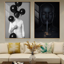 Decoração criativa senhora nordic casa decoração da lona pintura moderna figura parede arte cartaz imagem minimalista impressão para sala de estar 2024 - compre barato