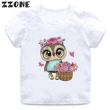 Camiseta con estampado de dibujos animados de búho para bebés y niñas, ropa divertida de feliz cumpleaños, de verano, HKP5391 2024 - compra barato