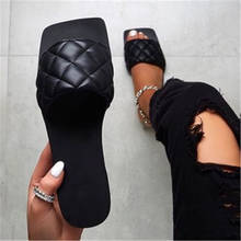 Women Sandals  Style Leather Summer Shoes for Women Flat Sandals Rubber Shoes Slides Plus Size Soulier Femme 2024 - buy cheap