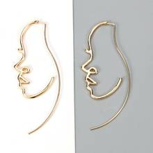 1 Pair Creative Abstract Face Contour Shape Earrings Minimalism Simple Elegant Design Female Danglers Jewelry Gift 2024 - buy cheap