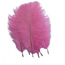 Plumas de avestruz de color rosa Natural para manualidades, varilla dura de 15-75CM, para carnaval, bodas y fiestas, venta al por mayor, 10 unids/lote 2024 - compra barato