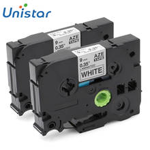 UNISTAR-fabricante de etiquetas Compatible con Brother TZe221 TZ221, accesorio estándar de 9mm, cinta para PT-D200, PT-D210, negro y blanco, 2 uds. 2024 - compra barato